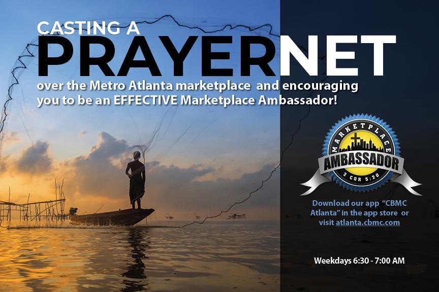 Fisherman with text overtop advertising Prayernet